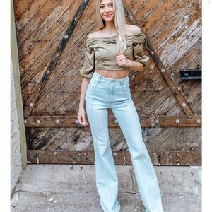 WE THE FREE FLORENCE FLARE HI RISE JEANS